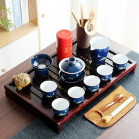 整套實木茶盤茶具套裝紫砂茶具商務辦公培訓茶盤套裝