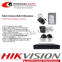 Paket IP Camera Hikvision CCTV 3 Camera Nvr 4 Channel 2MP