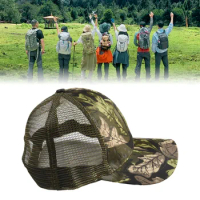Outdoor Camouflage Mesh Tactical Cap Fishing Hunting Hiking Camping Snap Back Hat Adjustable UV-Protective Headwear