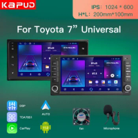 Kapud Android 12 Car Multimedia Radio For Toyota Rav4 Hilux Prado HIACE Corolla Terios Aqua Vish CarPlay AUTO DSP GPS WIFI SWC