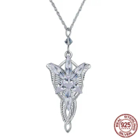 925 Sterling Sliver Wedding Jewelry Lord Princess Arwen Evenstar Pendant Necklaces for Women Arwen C