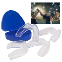 4Pcs Mouth Guard with Storage Case Anti-Grinding Teeth Protection Transparent Sports Mouth Guard Sto