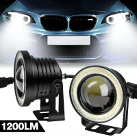 2PCS 1200LM 3 5 Inch 89mm COB LED Angel Eyes Fog Light Car Angle Lamp LED Spotlight With Color Ring 