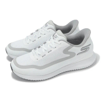 【SKECHERS】高爾夫球鞋 Go Golf Flight Slip-Ins 男鞋 白灰 防潑水 套入式 緩衝 運動鞋(214131-WGY)