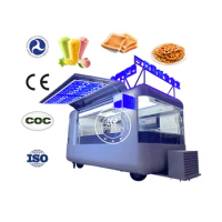 Most Popular Crepe Coffee Food Beverage Shop Dessert Fruits Ice Cream Vending Cart with Mini Cooking Equipments