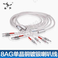 臺灣楊陽發燒級主音箱線7N單晶銅鍍銀HiFi音響喇叭線接香蕉頭Y插【亞德機械五金家居】