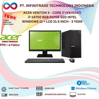 ACER VERITON X - CORE i7 (VX/0047) i7-14700 8GB 512GB SSD INTEL WINDOWS 11 + LCD 21.5 INCH - 3 YEAR