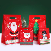 Christmas Paper Gift Boxes Bags Candy Chocolate Cookies Wrapping Packaging Santa Claus Snowman Xmas Tree Festival Party Supplies