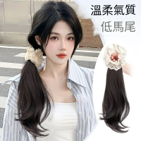【巴黎精品】長假髮假馬尾(單入)-髮圈側邊低馬尾微捲女假髮2色a1ft4