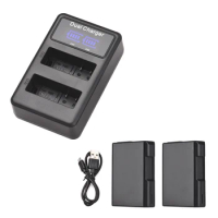 EN-EL14 Battery &amp; Charger Kit 1500mAh Battery USB Port LED Screen Display for Nikon D3100 D3200 D3300 D3400 D3500 D5100 D5200