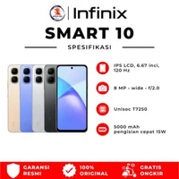 Infinix Smart 10 4/128GB - Up to 8GB Extended RAM - 6.67 inch 120Hz HD+ - T7250 - 5000 mAh 3/64 blac