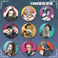 พวงกุญแจ Demon Slayer, Tanjirou, Kamado Nezuko, Tomioka Giyuu, เข็มกลัดปุ่มป้าย Kimetsu No Yaiba, ขอ