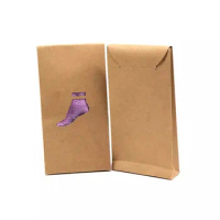 50pcs Socks Packaging Bag Kraft Paper Gift Box with Window Hollow Out Christmas Birthday Party Present Bags