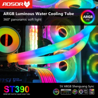 COOLMOON 2pcs ARGB LED AIO Tube Sleeve Silicone Luminous Sleeve Cooling Raditor Tube 5V 3PIN ARGB 4PIN Aura Sync PC Case Decor
