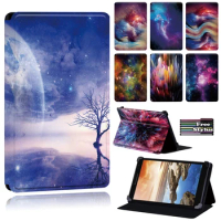 Space Tablet Cover Case for Lenovo Tab 8/A7-(30 A3300/50 A3500)/Tab(A8-50 A5500/S8 - 50)/thinkpad Tablet 2/Yoga Tab 4 Plus + Pen