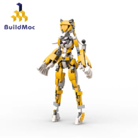 BuildMoc Angel Tiger Girl Girl Mecha Building Blocks Rabbit Female Bunny Wing Birdy Robot Figures Bricks Toys For Children Gifts