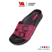 Yumeida LD-20083 L - Sandal Wanita Slop Karet Anti Air Slip 41 Maron