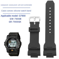 Substitute G7900 GW-7900B GR-7900GK Bay Man Series Special Convex Interface Silicone Watch Strap 16mm