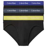【Calvin Klein 凱文克萊】2022男經典棉質彩色褲頭黑色三角內著混搭3件組-網(預購)