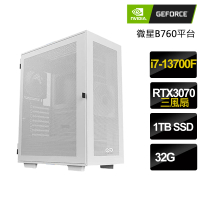 【NVIDIA】i7十六核Geforce RTX3070{舉世無雙}電競電腦(i7-13700F/微星B760/32G/1TB)