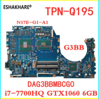929516-601 929515-001 for HP 17-AN 17-AN013DX TPN-Q195 G3BB motherboard i7-7700HQ GTX1060 6GB N17E-G1-A1 DAG3BBMBCG0 Mainboard