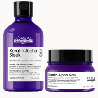 L'Oréal Professionnel Keratin Alpha Sleek Shampoo & Hair Mask Bundle Anti-frizz & Smoothing