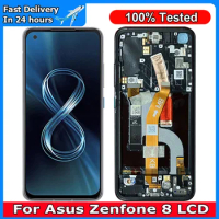 5.9" AMOLED For Asus Zenfone 8 LCD Display Touch Screen Panel Digitizer Replacement For Asus Zenfone 8 ZS590KS LCD With Frame