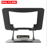 360° Rotating Metal Laptop Bracket Portable Tablet Desktop Liftable Heightened Notebook Stand Stable Folding Laptop Holder 360