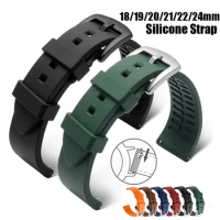 Silicone Watch Band Watrproof Straps for Rolex Water Ghost Strap 18mm 19mm 20mm 21mm 22mm 24mm Rubber Bracelet Watch Accessories