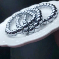 8mm Natural Terahertz Bracelet Women Healing Gemstone Crystal Strand Bangles Lovers Jewelry Christmas Gift