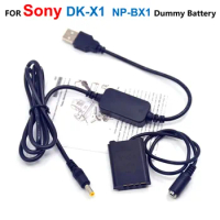 DK-X1 DC Coupler NP-BX1 NPBX1 Fake Battery AC-LS5+USB Power Cable Adapter For Sony DSC RX100 RX1R HDR AS20 AS50 AS100V X1000V