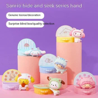 Genuine Miniso Blind Box Sanrio Peekaboo Series Hand-made Cute Laurel Dog Pacha Dog Decoration Toys Gifts