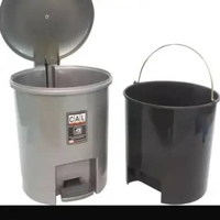 Tempat Sampah Abu Silver Injak + Ember Plastik Awet Murah Tebal Shinpo Kapasitas 12L Tong Sampah Kot