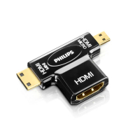 【Philips 飛利浦】HDMI 雙用轉接器 HDMI母 轉 Micro&amp;Mini HDMI(SWV2429W/10)
