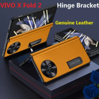 Magnetic Bracket For Vivo X Fold 2 Fold2 Case Glass Film Real Leather Hinge Protection Cover