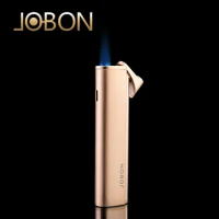 JOBON ultra-thin portable metal butane gas lighter windproof tungsten wire ignition blue flame fashionable lighter
