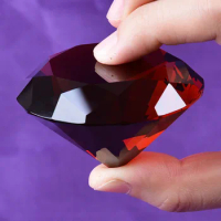 60mm Red Crystal Diamond Rubine Ruby Crystal Diamond Paperweight Wedding Decor And Gift