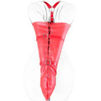 PU Leather Slave Armbinder Tight Single Glove Restraints Arm Cuffs Zipper Body Harness BDSM Straight Jacket Sex Toys for Women