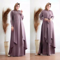Baju Gamis Syari Muslim Wanita Dress Pesta Kondangan Aluna Maxi Dress - plum