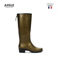 【AIGLE】女 經典長筒膠靴(AG-F8408 黃金棕)