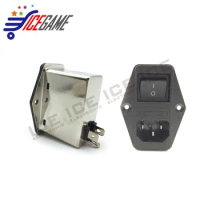 1PCS/lot 6A power EMI filter CANNY WELL EMI with rocker switch &amp; socket Connector for arcade machine part