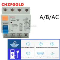 CHZFGOLD CZK6 RCCB 3-4P 16A 25A 32A 40A 63A 80A 100AResidual Current Circuit BreakerAC Hot Sale ELCB