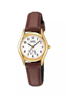 Casio Watches Casio Women's Analog Watch LTP-1094Q-7B6 Penguin Dial with Brown Genuine Leather Band Ladies Watch