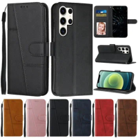 For Samsung Galaxy S24 Ultra Case Flip Wallet Book Cover for Coque Samsung S 24 Ultra Phone Case S24 Ultra S24Plus Leather Cases