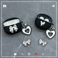 For Anker Soundcore R100 / Life Note3i /Note 3S / Note E case luxury Earphone Silicone Cover Cute Bow Keychain Case