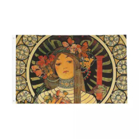 Alphonse Mucha 1897 Art Flag Indoor Outdoor Banner Polyester Retro Beauty Women Decoration Double Sided 2x3 3x5 4x6 5x8 FT Flags