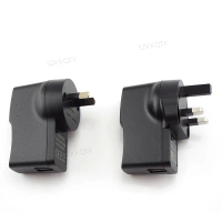 Pengecas Penyesuai, Palam UK 3pin, 100V-240V AC ke USB, Bekalan Kuasa DC, 5V 1A 2A 3A, MYK