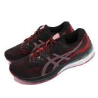 【asics 亞瑟士】慢跑鞋 Gel-Kayano 28 2E 寬楦 男鞋 亞瑟士 高支撐 穩定 回彈 亞瑟膠 黑 紅(1011B188002)