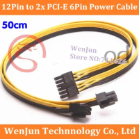 High Quality 50CM PC PSU Modular 12Pin to Dual 6-Pin PCI-E Video Graphic Card Power Adapter Cable for Seasonic X series