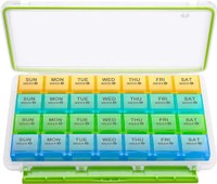 BUG HULL Monthly Pill Organizer Moisture-Proof Large 28 Days Pill with Removable 4 Weeks Pill Case R